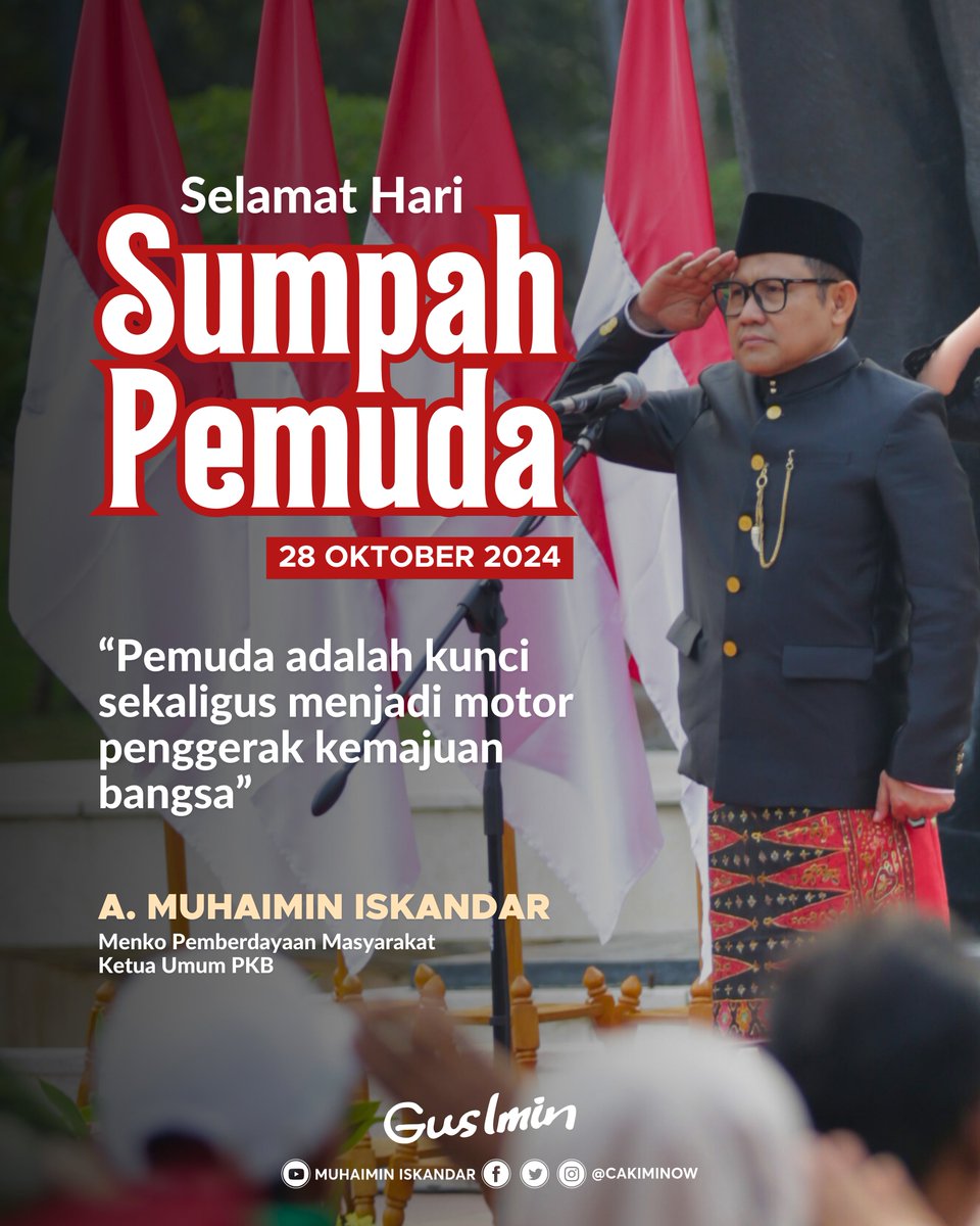 Di tangan pemuda, kekuatan bangsa dipertaruhkan. Energi dan semangat yang tinggi merupakan modal yang kuat dalam mengisi pembangunan dan perjuangan bangsa.

Karena itu pemuda adalah kunci sekaligus penentu hari ini dan masa depan. Pemuda harus mengambil peran secara aktif di