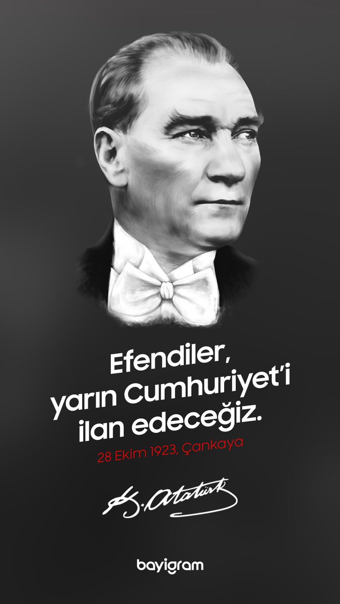 Efendiler, yarın Cumhuriyet’i ilan edeceğiz

 #OnunEseri #29Ekim #Atatürk #Cumhuriyet101Yaşında