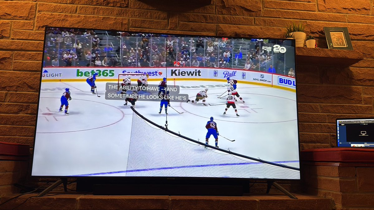 mrjonliu's tweet photo. I’m trying Altitude Plus with airplay today and for some reason captions are stuck on. No matter what i do they won’t go away. Covering the goalie for every play. They’re gone on the laptop. @AltitudeTV https://t.co/bfq2aI1Nj3