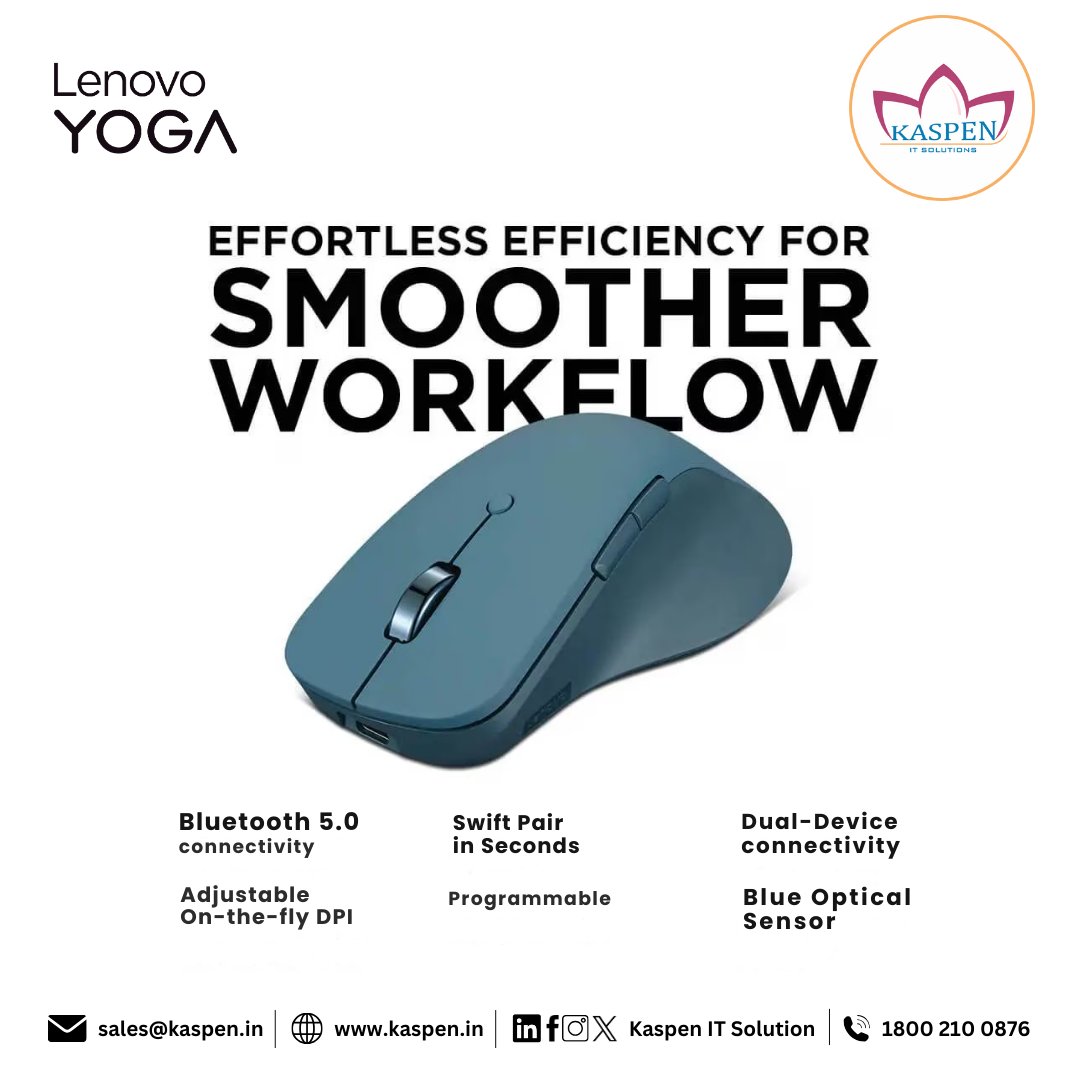 ItKaspen's tweet photo. Enhance your productivity with the Lenovo Yoga Pro Mouse—ergonomic design, precise tracking, and seamless Bluetooth connectivity for a superior user experience. 🖱️✨

#LenovoYogaProMouse #ErgonomicDesign #PreciseTracking #BluetoothMouse #ProductivityBoost #TechComfort #Kaspen https://t.co/I2QcC2oyOS