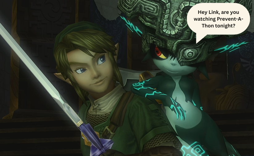 Coming up next on #preventathon4 we have <a href="/Phantom5800/">Phantom</a> running The Legend of Zelda: Twilight Princess randomizer - live now at twitch.tv/preventathon