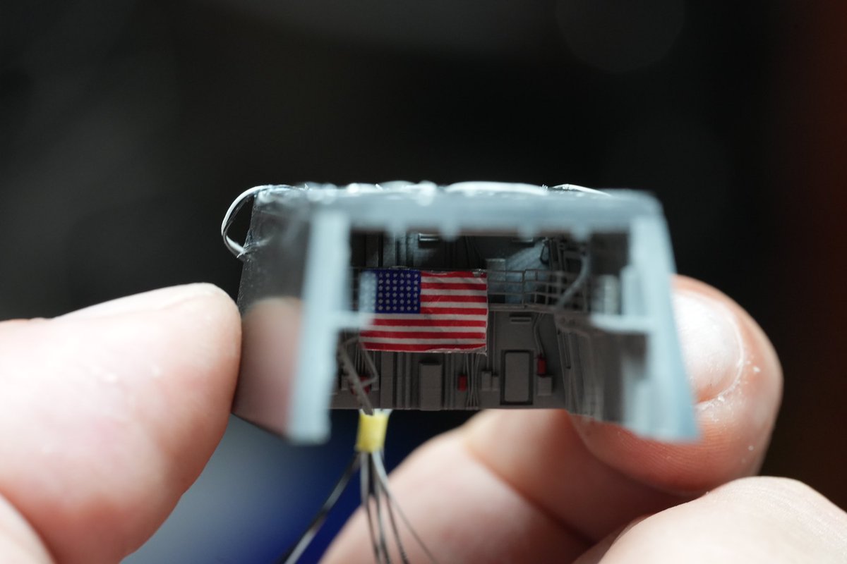 HsuSimpson's tweet image. 1/350 DDG-1000 hanger bay painting &amp;amp; lighting finished