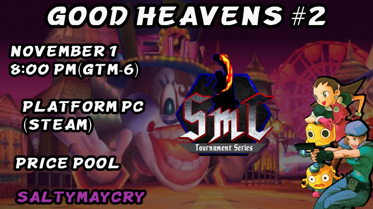 FGCMayCry's tweet photo. Good Heavens Is mahvel time but now with rollback, Salty May Cry regresando a un clasico:

Torneo de Marvel Vs Capcom 2 con PRIZE POOL Viernes 1 de Noviembre 8:00PM hora CST  

Bracket: https://t.co/bMxlBKVS3K

Discord: https://t.co/ydHTxkVTun

#FGC #Mahvel #Marvel2 #MVC2 https://t.co/G6tV09Km8x