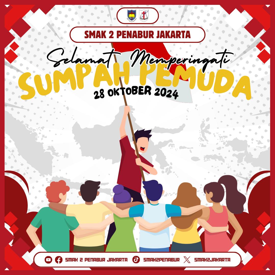 Selamat Hari Sumpah Pemuda!
Mari kita wujudkan semangat persatuan, perjuangan, dan kebanggaan sebagai generasi muda Indonesia. Bersama kita lanjutkan langkah para pahlawan dgn menjaga persatuan &amp; berkontribusi utk kemajuan bangsa. Bersatu, Bangkit, dan Tumbuh! #sumpahpemuda2024