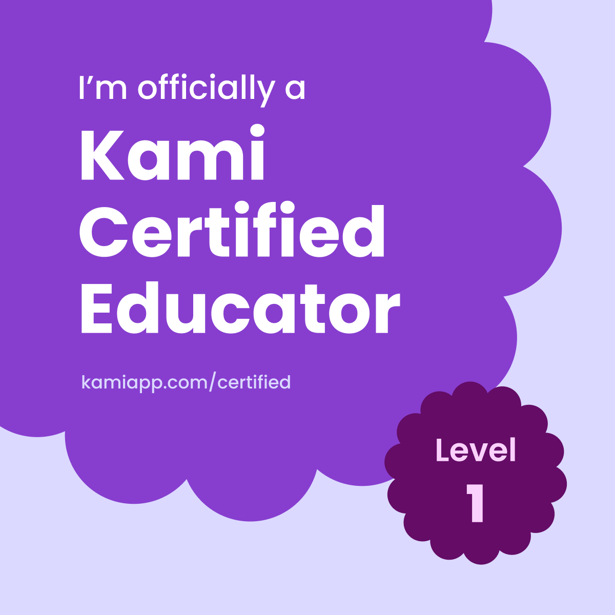 🆕 certification! Gotta check it out 😎 <a href="/KamiApp/">Kami</a> #Level2 next!