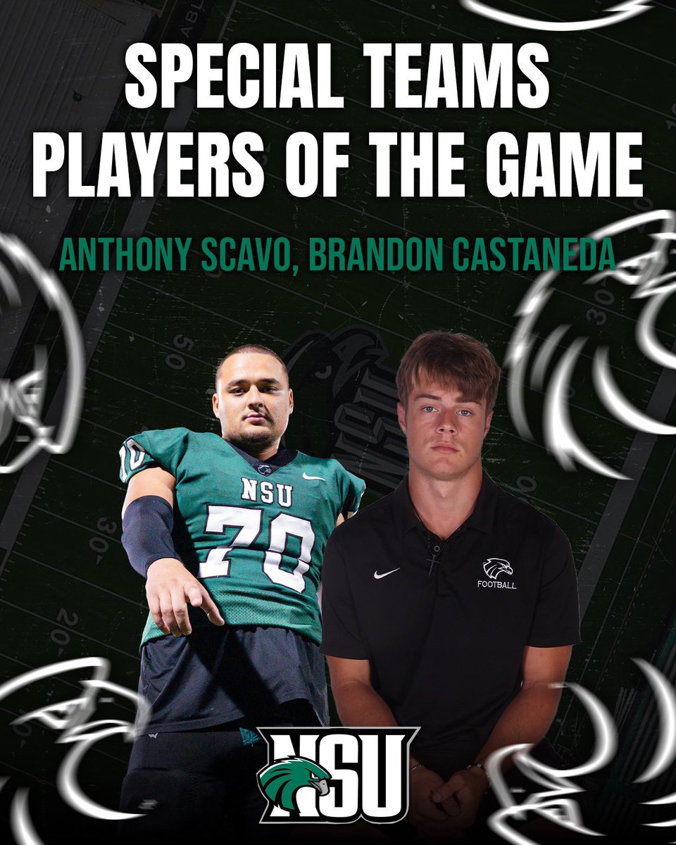 NSU_Football's tweet photo. Our guys balled out this week 🦅

#HawksRise | #Come2TheQuah https://t.co/6VNTWhKXcd