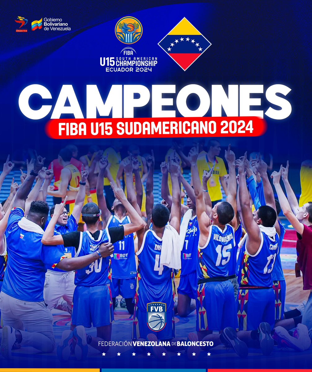 🥇🇻🇪🏆 ¡LOS CHAMOS DE ORO! ¡SOMOS CAMPEONES SUDAMERICANOS U15 POR PRIMERA VEZ EN LA HISTORIA! 🇻🇪

#U15
#JuegaElFuturo