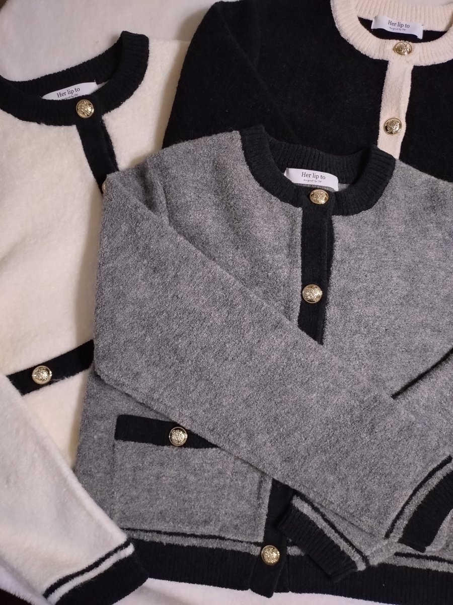 Boucle Bicolor Knit Jacket🩶🖤🤍 white→ECサイト grey→名古屋会場