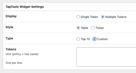 CardanoPress's tweet photo. 🚨Exciting new integration with @TapTools &amp; #WordPress.

Thanks to CardanoPress and TapTools API, you can list the price of any token on your website. Grab your API key, set up the token you want to display and position the widget on your site!

Reach out if you want to try it! https://t.co/7yLIneX0ys