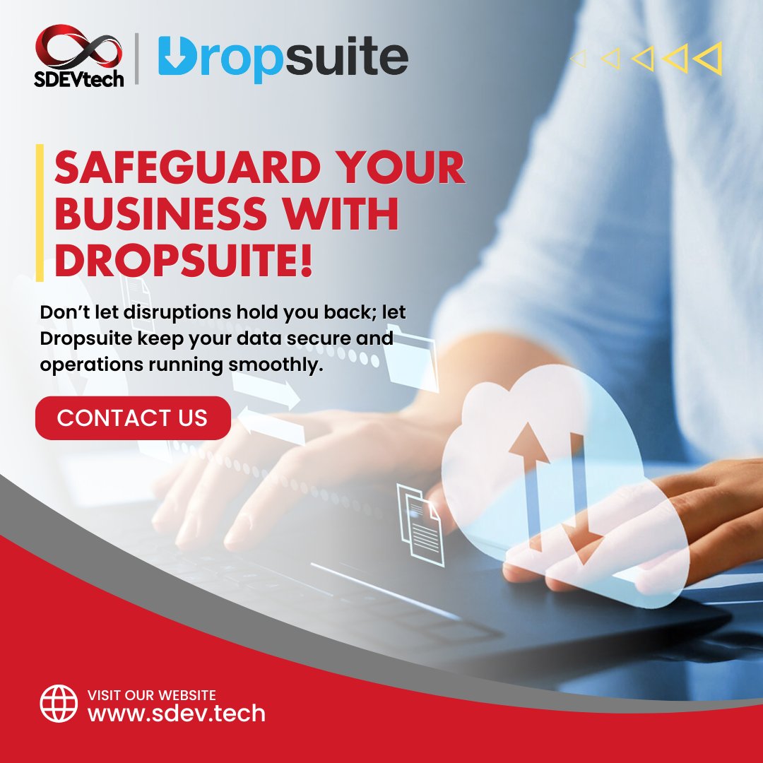 SDevTechnologi1's tweet image. Safeguard your business w/ Dropsuite! 📊 Don’t let disruptions hold you back; let SDEVtech keep your data secure &amp;amp; operations running smoothly.

Read more:
sdev.tech/dropsuite/

#SDEVtech  #DropsuiteSolutions #SecureBackups #EmailArchiving #RansomwareDefense #GoogleWorkspace