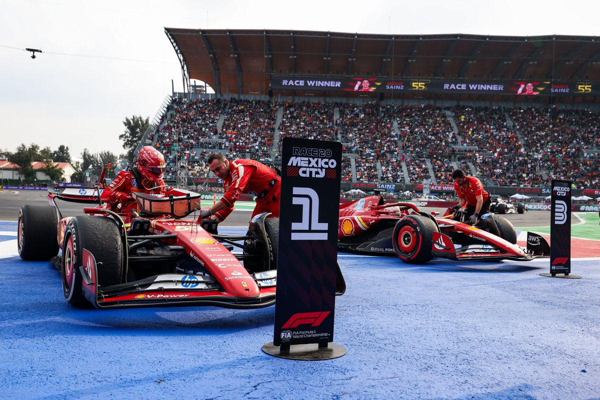ScuderiaFerrari's tweet photo. That was one fiesta, Mexico! 🇲🇽

#MexicoGP #F1 https://t.co/NcVzrWygnX