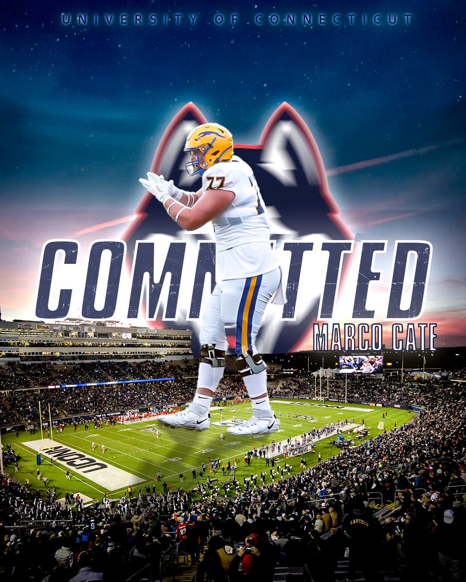 MarcoCate1's tweet photo. #COMMITTED With all glory to God I’m  honored to announce that I will be continuing my athletic and academic career at the University of Connecticut. Go HUSKIES!!

@coach_hebert @JJurasevich @CoachJimMoraFB @ej_hernon11 @UConnFootball @UConnHuskies @CoachSammis @Bryan_Ault @andrew_bertz