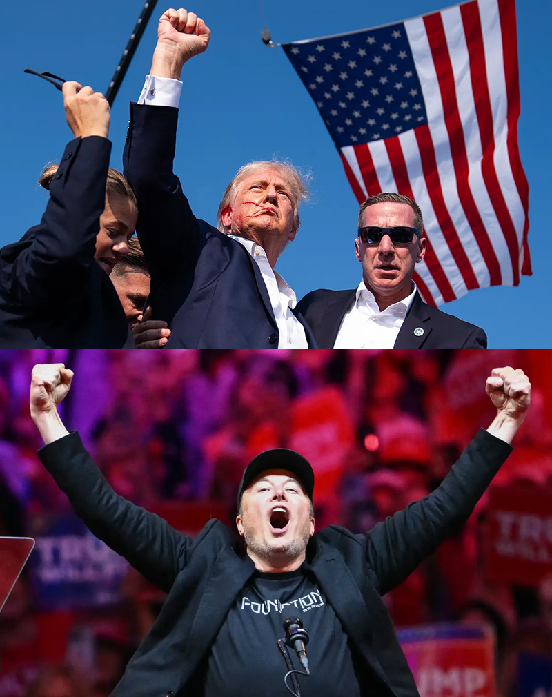 cb_doge's tweet photo. Trump: "FIGHT FIGHT FIGHT!" 🇺🇸

Elon: "VOTE VOTE VOTE!" 🇺🇸 https://t.co/yy3x4hS8tt
