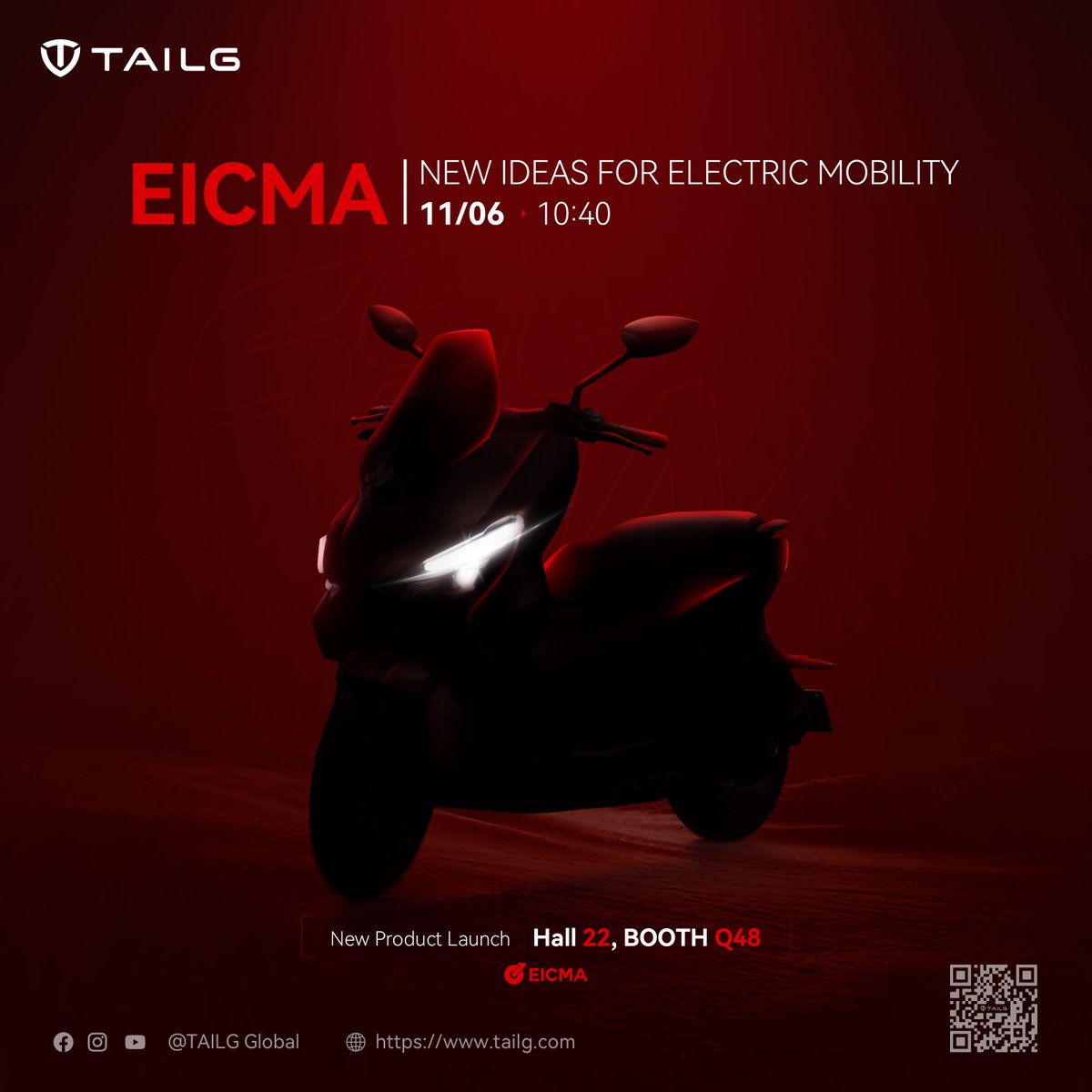 Tailggloabl's tweet image. TAILG electric vehicles will make a grand debut at #EICMA in Italy! Join us on November 5 to embark on a brand-new experience, and don't miss our exciting product launch event on November 6. Stay tuned for the innovations and surprises we have in store!

#TAILG #newproductlaunch