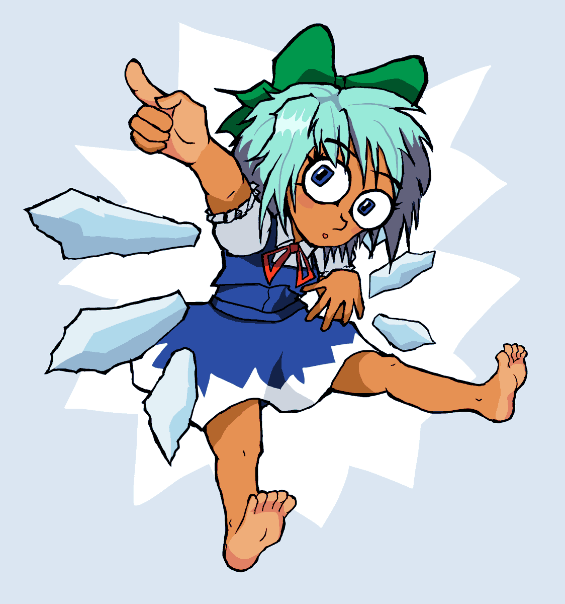mothtower's tweet image. cirno drawn back when it was cirno day