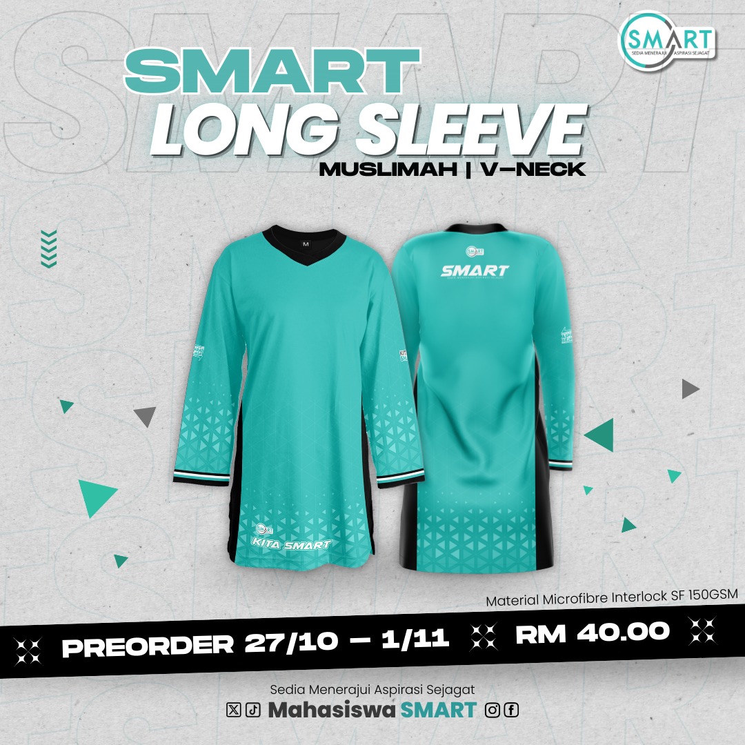MahasiswaSmart_'s tweet photo. [ OPEN ORDER T-SHIRT SMART | NEW EDITION ] 👕

APAA??! Baju baru SMART dah release 😱

💰RM35 - SMART Short Sleeve (Band Collar)
💰RM40- SMART Long Sleeve (Muslimah | V-Neck)

Jom buat tempahan sekarang👇🏻
https://t.co/Xqql5mFkKF

‼️Tarikh tutup tempahan: *1 November 2024* https://t.co/47XQKTWl0Q