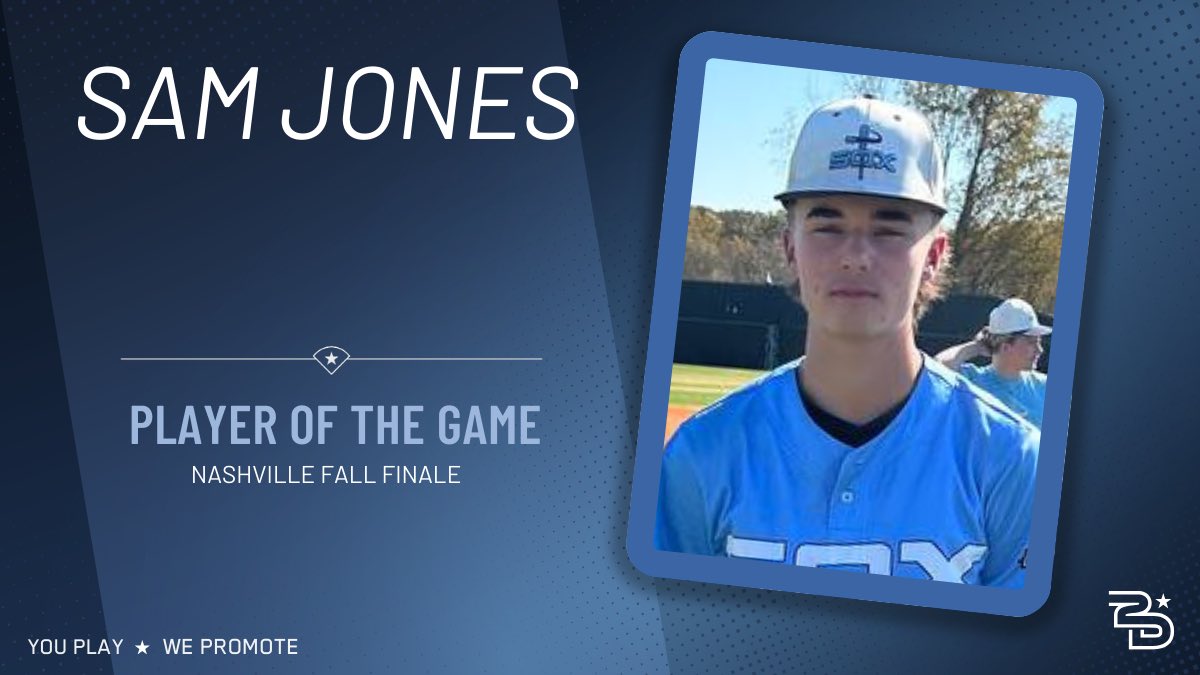 2D Sports Tennessee (@2dsportstn) on Twitter photo ⭐️Player of the Game⭐️
East Coast Sox- American (<a href="/eastcoastbball/">East Coast Sox Baseball</a>)
Sam Jones
2-3, 2IP, 6K, 1ER, 1B, 2B, 2RBI
#uncommitted #2DHitting ⭐️Player of the Game⭐️
East Coast Sox- American (<a href="/eastcoastbball/">East Coast Sox Baseball</a>)
Sam Jones
2-3, 2IP, 6K, 1ER, 1B, 2B, 2RBI
#uncommitted #2DHitting
