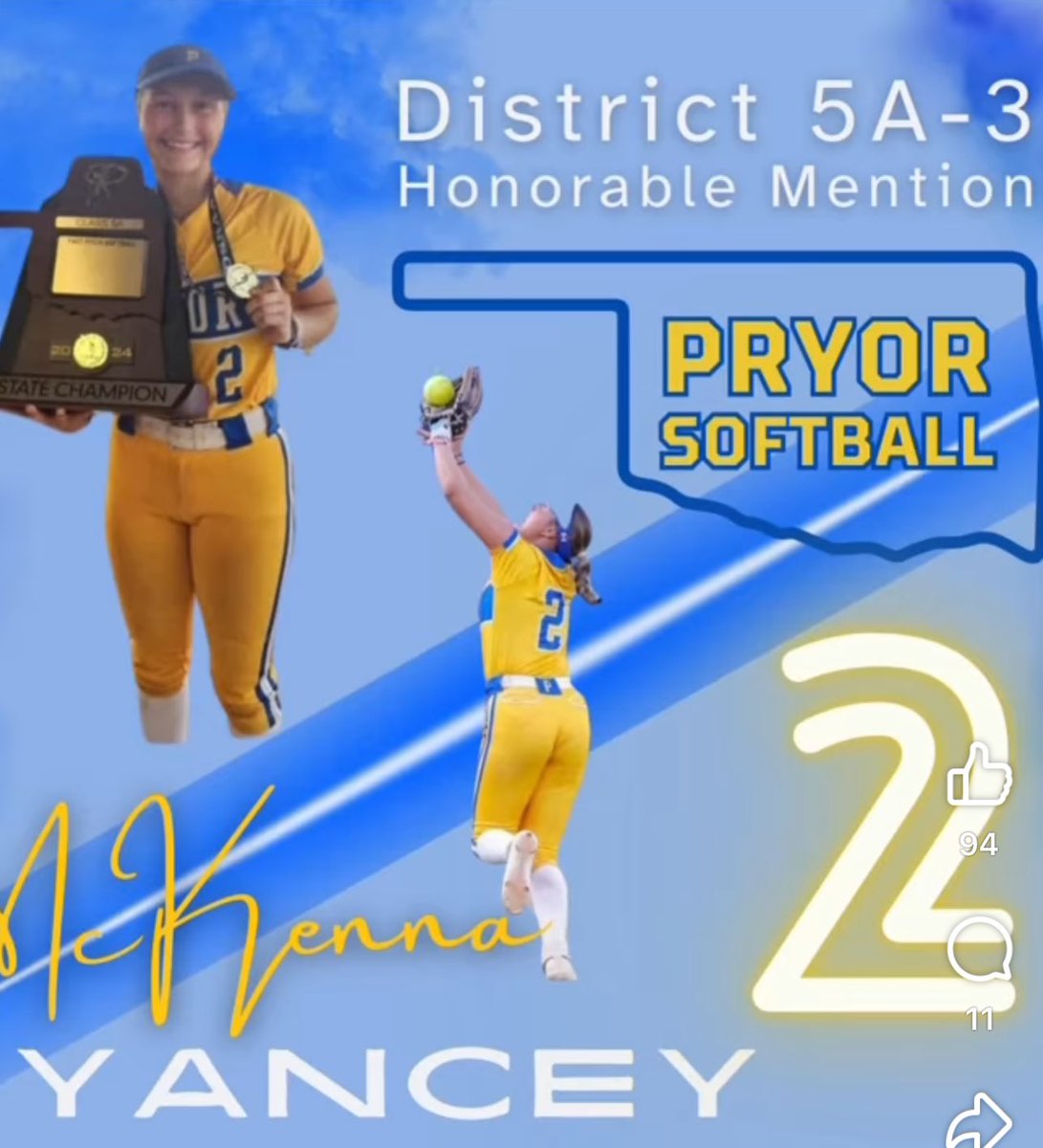 TXGloryNEOK's tweet photo. Congratulations, @MckennaY_02, 2027 Short Stop, on your District 5A-3 Honorable Mention!! @EastonHerring @CRCPioneers @CrowderCollege https://t.co/noP9XVSswx