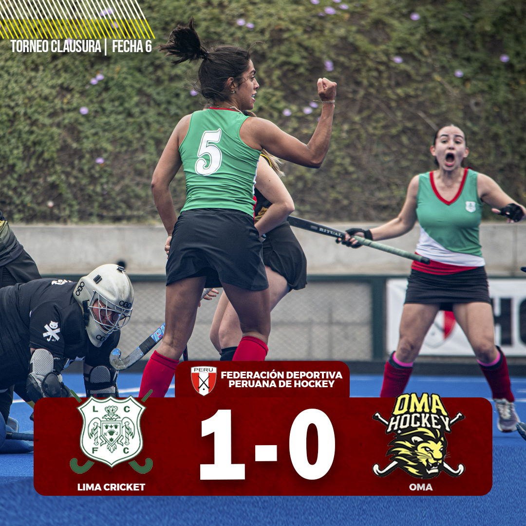 #Nacional2024 #Fecha6
Partido 2:
Lima Cricket 1⃣-0⃣ OMA (damas)
Anotadores:
25' Esmée Renger 
Lugar: Villa María del Triunfo
<a href="/ipdperu/">ipdperu</a> <a href="/LegadoOficialPE/">LegadoOficialPE</a>