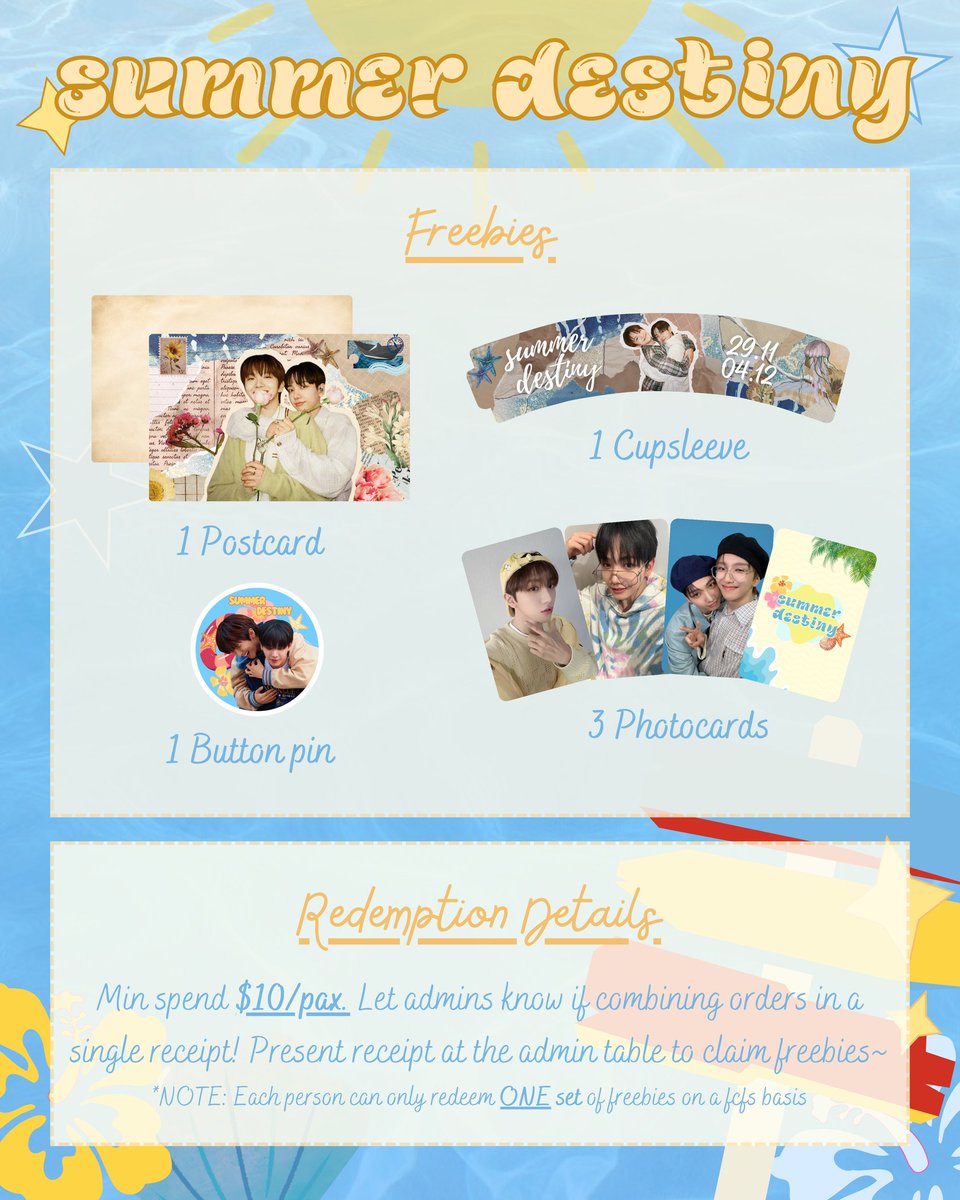 myungiggles's tweet photo. ๐๏ธโ๏ธ
Join us for an exciting beach party!
JAEHYUN & WOONHAK OF BOYNEXTDOOR
*๏ฝฅใ๏พsummer destiny ใ๏พ๏ฝฅ*
Birthday cafe event in SG
๐ 2024.11.24 (12pm-6pm)
brought to you by @riwoorries @hongiesgiggles
#BOYNEXTDOOR #๋ช
์ฌํ #์ดํ
#SUMMERDESTINY #WOONMYUNGZ https://t.co/CFV8BFHDVD