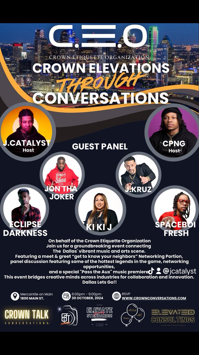Jcatalyst's tweet image. Dallas, Exciting news! 

[ RSVP IN LINK ]
partiful.com/e/B6f4xz5JaIJZ…?
📷 Date: October 30th 2024
📷 Time: 6pm - 9pm CST
📷 Location: 1800 Main St. Dallas, Tx. 75201
