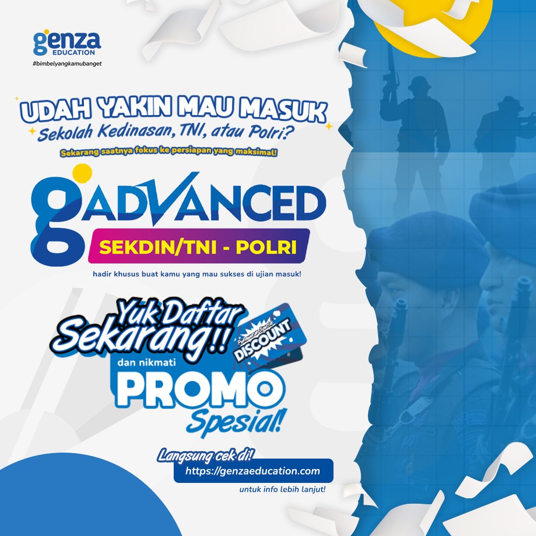 genzaeducation's tweet photo. ⚠️NINU NINU⚠️
Yang mau jadi tokoh idaman wajib daftar #genzaadvanced program SEKDIN TNI POLRI https://t.co/2QTYBQ1dYo