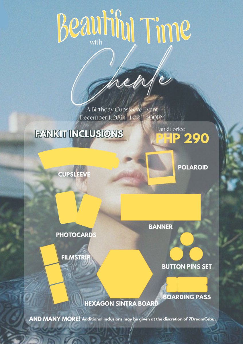 7dreamcebu's tweet image. 𝑩𝒆𝒂𝒖𝒕𝒊𝒇𝒖𝒍 𝑻𝒊𝒎𝒆 𝒘𝒊𝒕𝒉 𝑪𝑯𝑬𝑵𝑳𝑬: A Birthday Cupsleeve Event 💗

Let's all have a beautiful time with our world music star, Lele! 🌟

CEBU CITY
🗓️ 12/01/2024
📍 TBA
🔗: forms.gle/thPeYAGg2K1Whz…
Registration Period: 10/28 ~ 11/10

#BeautifulTimeWithCHENLE
