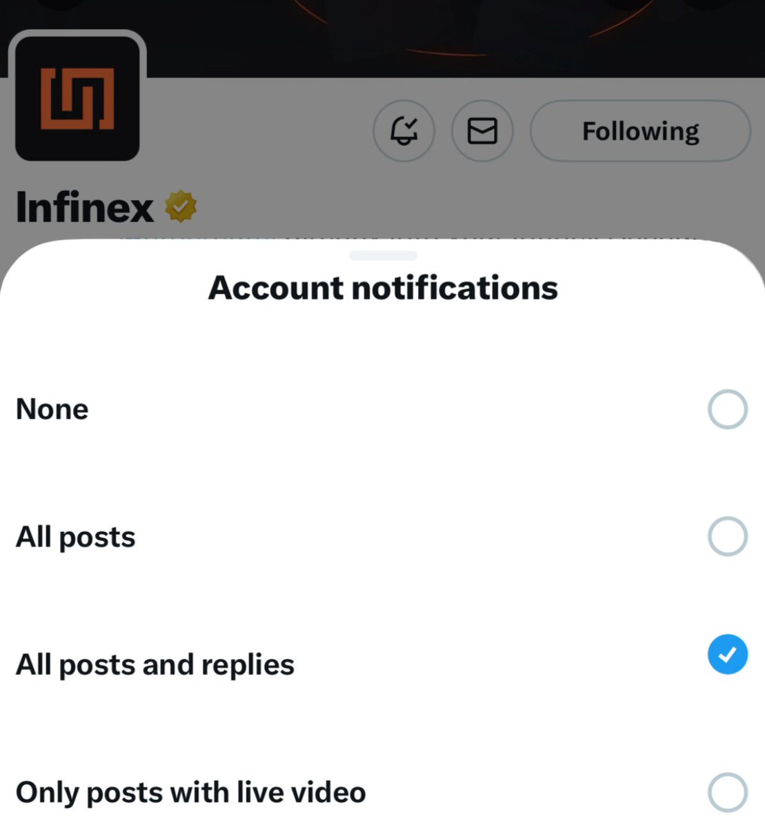 infinex tweet picture