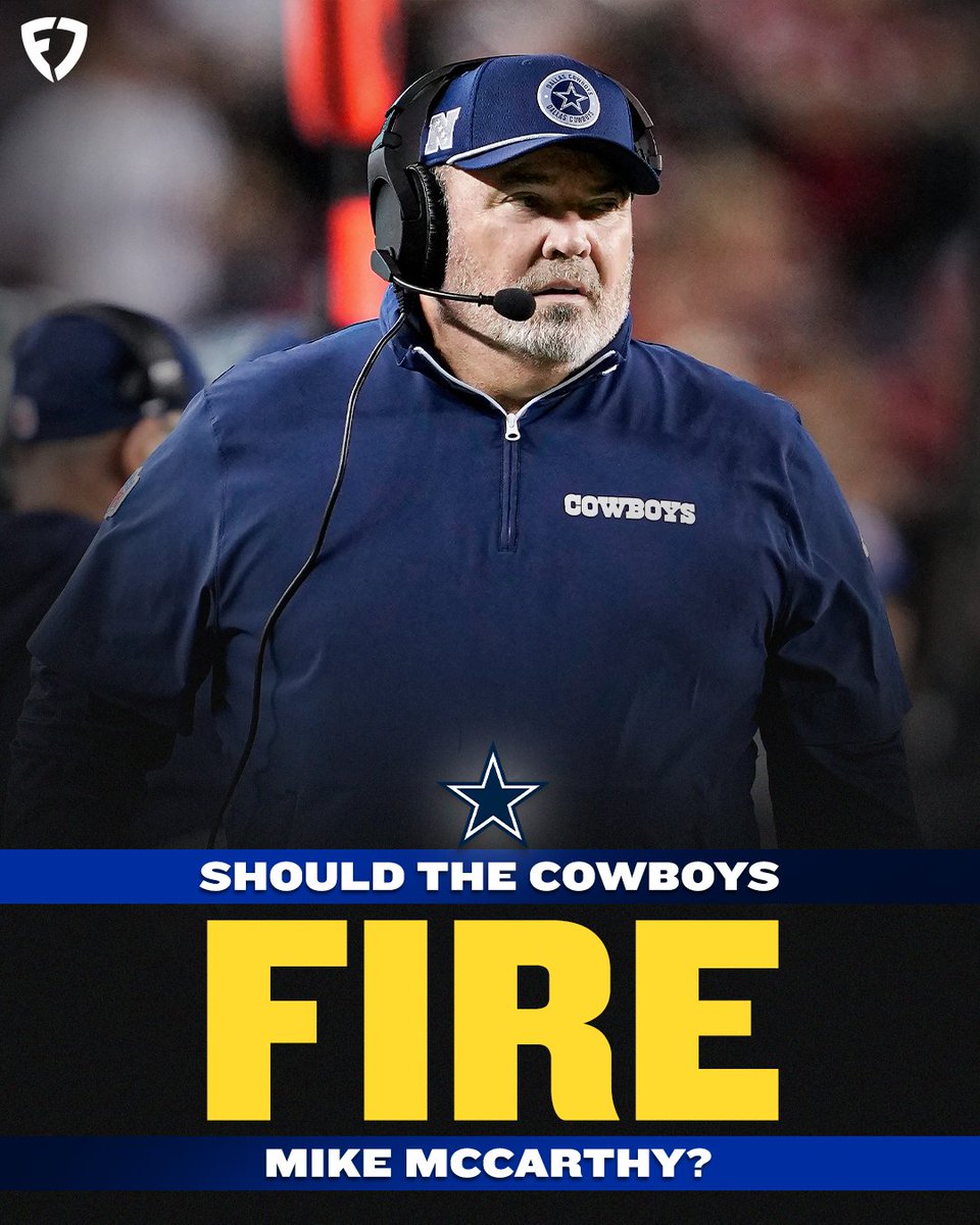 FanDuel's tweet photo. True or False? 🤔

The Cowboys should fire Mike McCarthy.

#NFL | #DallasCowboys https://t.co/Yi4yf4vmO8