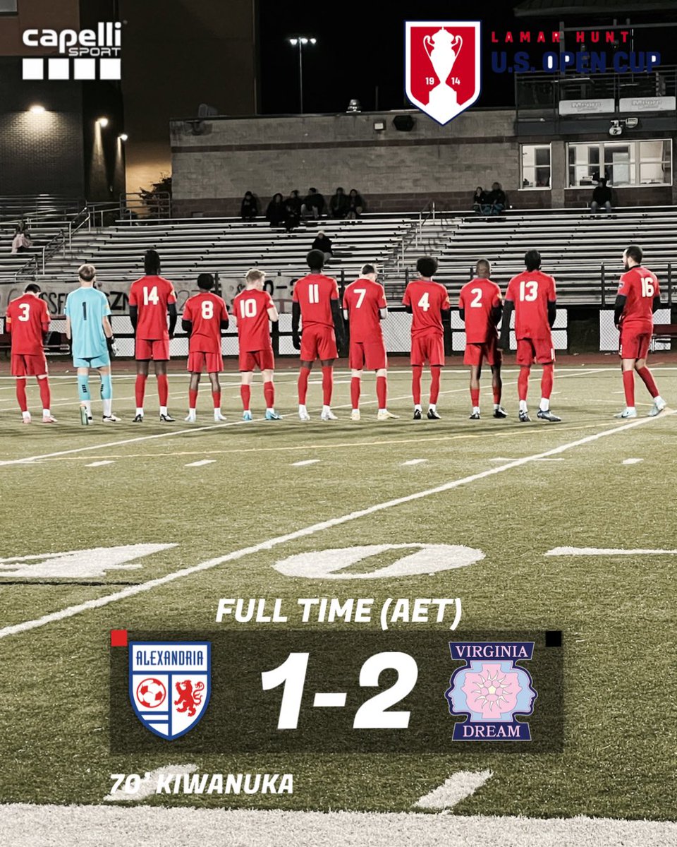 Final after 120 minutes and a goal at the death. Our boys fought hard but our time in the cup qualifying is done. Good luck to all the teams moving forward. Thanks to everyone who came out to support!