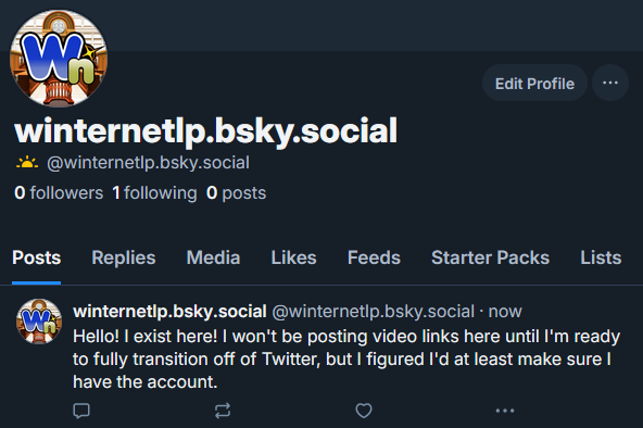WinternetLP's tweet image. I'm on a different website now! I've decided to hell with going down with the ship. I'd rather have an enjoyable social media experience. Not going to be fully transitioning yet, but I will soon enough.