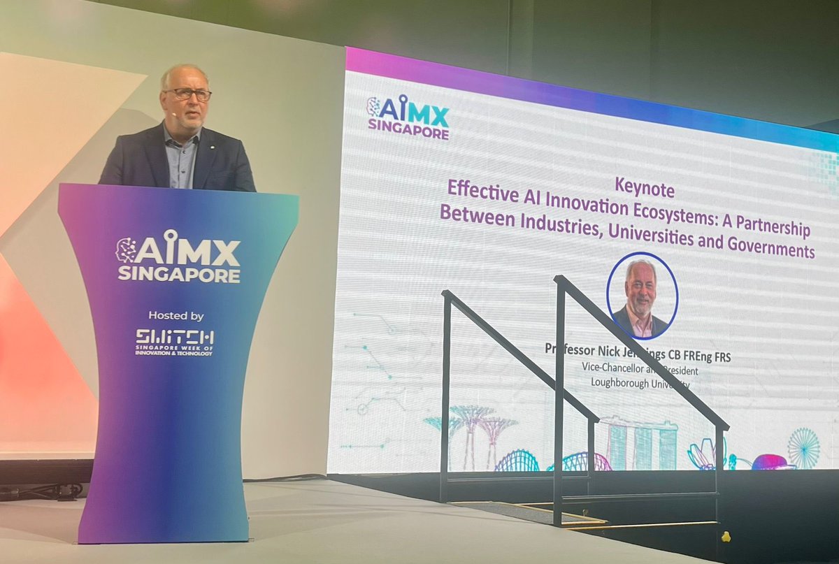 LboroVC's tweet photo. Delighted to present on AI Innovation at Singapore Week of Innovation and Technology (SWITCH). We need governments, universities and industry to align to make the most of this exciting technology #switch2024 https://t.co/QSXYHhUK9J