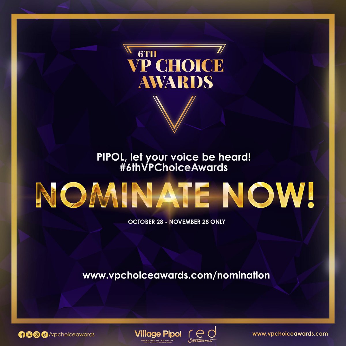 vpchoiceawards's tweet photo. 𝙋𝙄𝙋𝙊𝙇, 𝙩𝙝𝙚 𝙬𝙖𝙞𝙩 𝙞𝙨 𝙛𝙞𝙣𝙖𝙡𝙡𝙮 𝙤𝙫𝙚𝙧! 🎉 𝙏𝙝𝙚 #6𝙩𝙝𝙑𝙋𝘾𝘼𝙉𝙤𝙢𝙞𝙣𝙖𝙩𝙞𝙤𝙣 𝙞𝙨 𝙣𝙤𝙬 𝙊𝙋𝙀𝙉!

You have 3 ways to nominate: 
1. Through the #VPChoiceAwards  Website 
2. Via IG Story 
3. On our Facebook Community Group https://t.co/v4bH6X5xuC