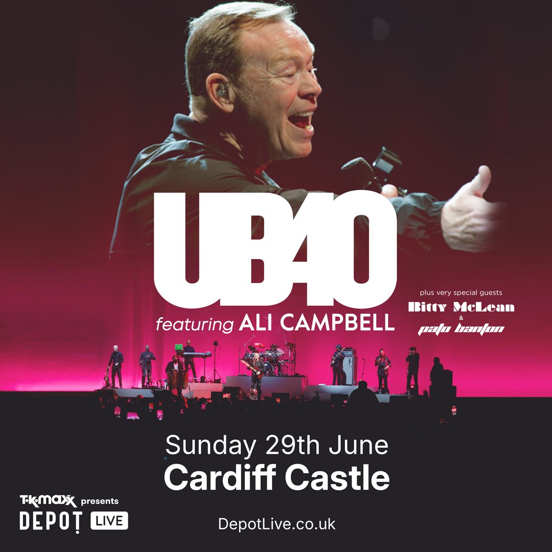 UB40 FT. ALI CAMPBELL - JUST ANNOUNCED 🚨🔥️

@ 4 mates, like &amp; RT for your chance to win 5 x tickets for you &amp; your friends (every tag is a new entry) 🤝

📍 <a href="/cardiff_castle/">Cardiff Castle</a>

depotlive.co.uk

<a href="/TKMaxx_UK/">TK Maxx</a> Presents DEPOT Live Series 2025