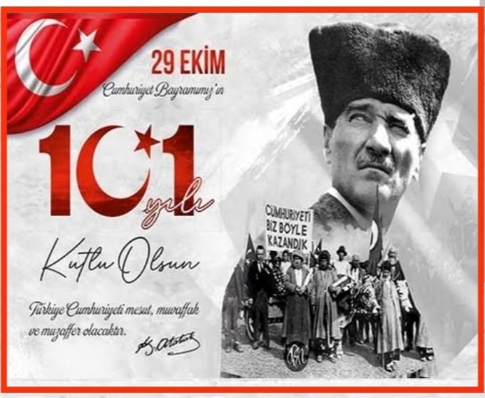 Özgürlüğümuzun teminati Cumhuriyet bayraminizi kutluyorum