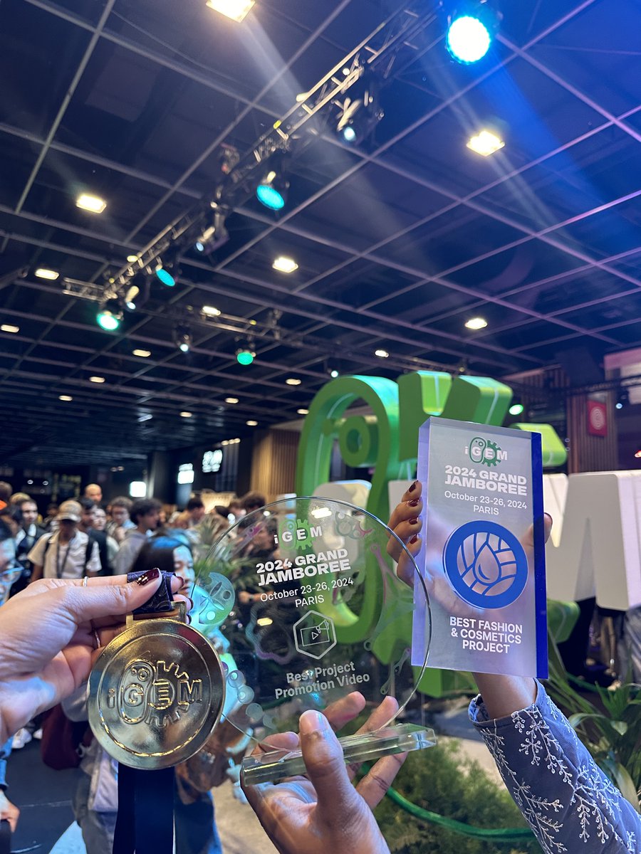 tvmiiser's tweet image. Congratulations to the iGEM team of  IISER TVM for winning the Best Fashion and Cosmetic Project, Best Project Promotion Video, and a Gold Medal at the Grand Jamboree held in Paris.