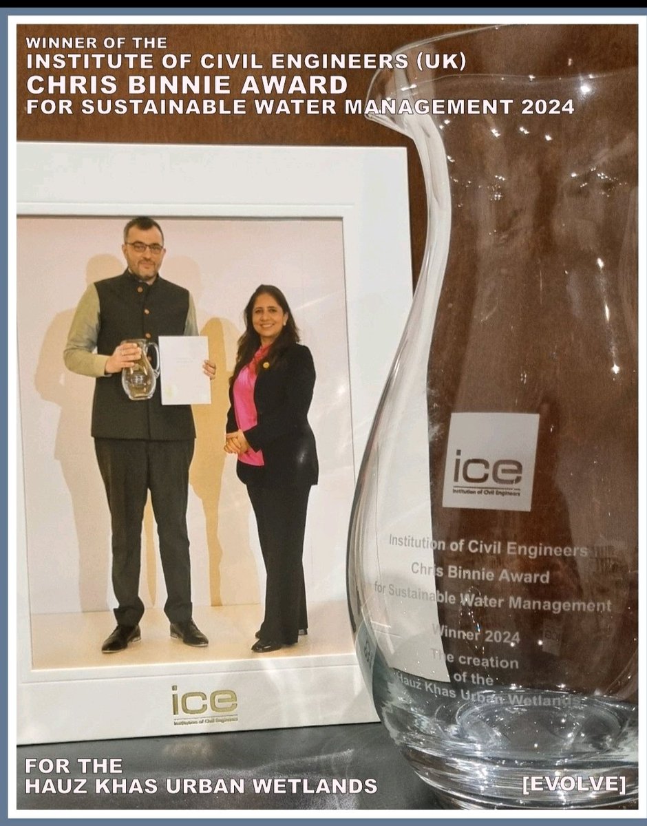 IndiaEvolves's tweet photo. 🌟Exciting News! 🌟

Thrilled to announce that we have been awarded the prestigious ICE ( Institute of Civil Engineers, United Kingdom) ChrisBinnie Award for Sustainable Water Management for the creation of the Hauz Khas Urban Wetlands
#SustainableWaterManagement 
#ICEawards https://t.co/Lfprfvacoe