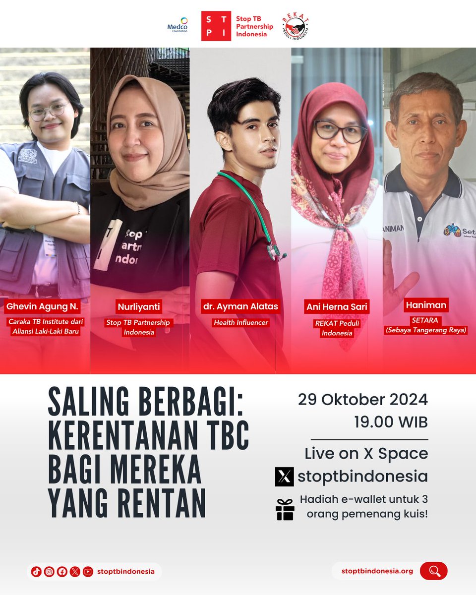 StopTBIndonesia's tweet photo. Mengingat bahwa masa pemerintahan telah berganti, perlu kembali dipastikan setiap program penanggulangan TBC harus berfokus pada aspek komunitas, hak asasi manusia, dan sensitif gender.

📅Selasa, 29 Oktober 2024
🎙️Live di X space @StopTBIndonesia 

#TOSSTBC #141CekTBC https://t.co/80BH5veoMQ