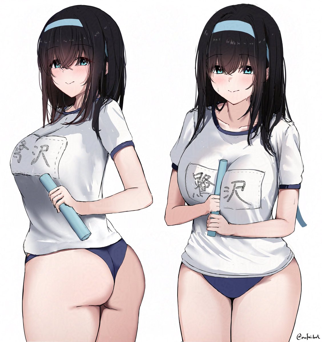 鷺沢文香 「体操服文香rkgk('Д`) 」|贅沢文香のイラスト