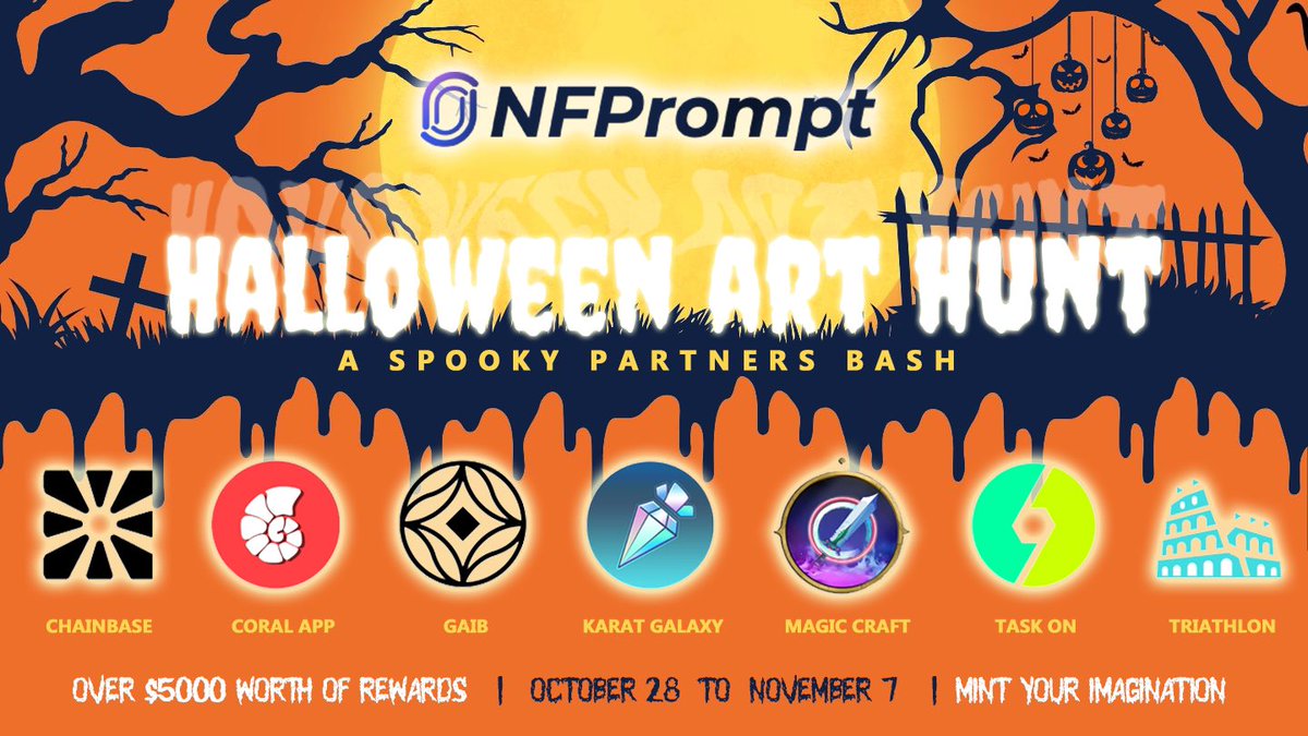 nfprompt's tweet image. CAMPAIGN ALERT❗

The much awaited HALLOWEEN AIGC Campaign is here! 👻

Join the scary carnival by creating your Halloween-themed AI art and get a chance to share the exciting rewards waiting at the end of the pumpkin patch. A parallel campaign powered by @taskonxyz is also…