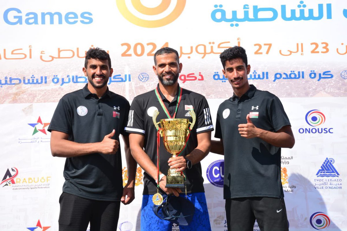الذكرى العُمانية (@oman_league) on Twitter photo منتخبنا الوطني الجامعي يتألق ويحصد لقب البطولة العربية الجامعية للكرة الشاطئية بعد فوزه على منتخب جامعات ليبيا بنتيجة 2-1 .
<a href="/ocus_om/">الرياضة الجامعية|University Sports</a> منتخبنا الوطني الجامعي يتألق ويحصد لقب البطولة العربية الجامعية للكرة الشاطئية بعد فوزه على منتخب جامعات ليبيا بنتيجة 2-1 .
<a href="/ocus_om/">الرياضة الجامعية|University Sports</a>