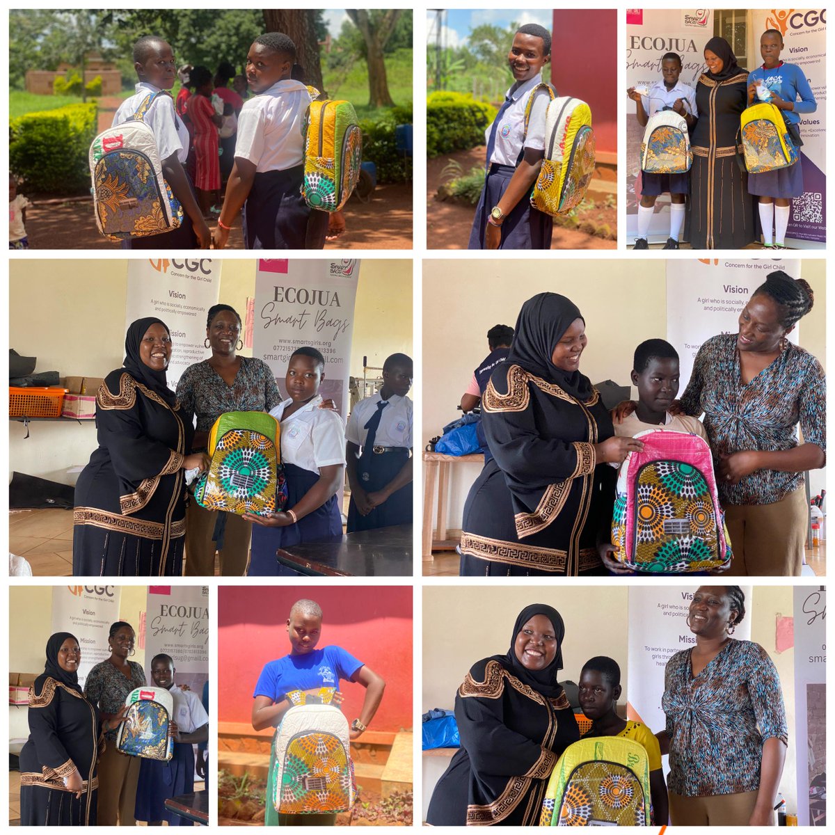 cgc_uganda's tweet photo. We want to appreciate @smartgirlsug for donating their Solar #Smartbags to 20 school-going girls in Kamira subcounty. Each bag contains a solar-powered light, reusable pads, a menstrual hygiene booklet, & a sewing kit.
1/2 https://t.co/ZRmPZQqbXC
