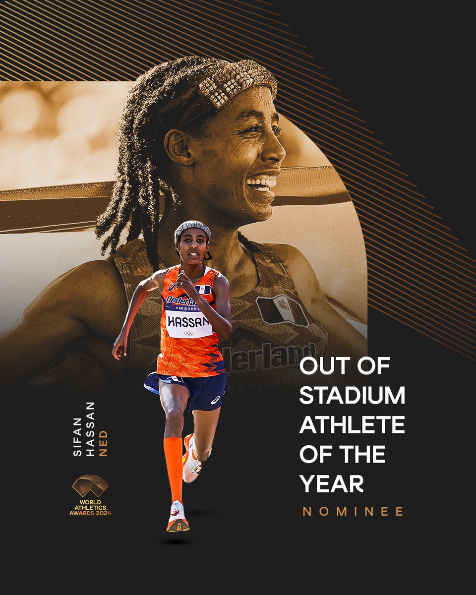 Female Out of Stadium Athlete of the Year nominee ✨ 

Repost to vote for Sifan Hassan 🇳🇱 in the #AthleticsAwards.

Voting closes on Sunday 3 November at 11:59 PM CET.