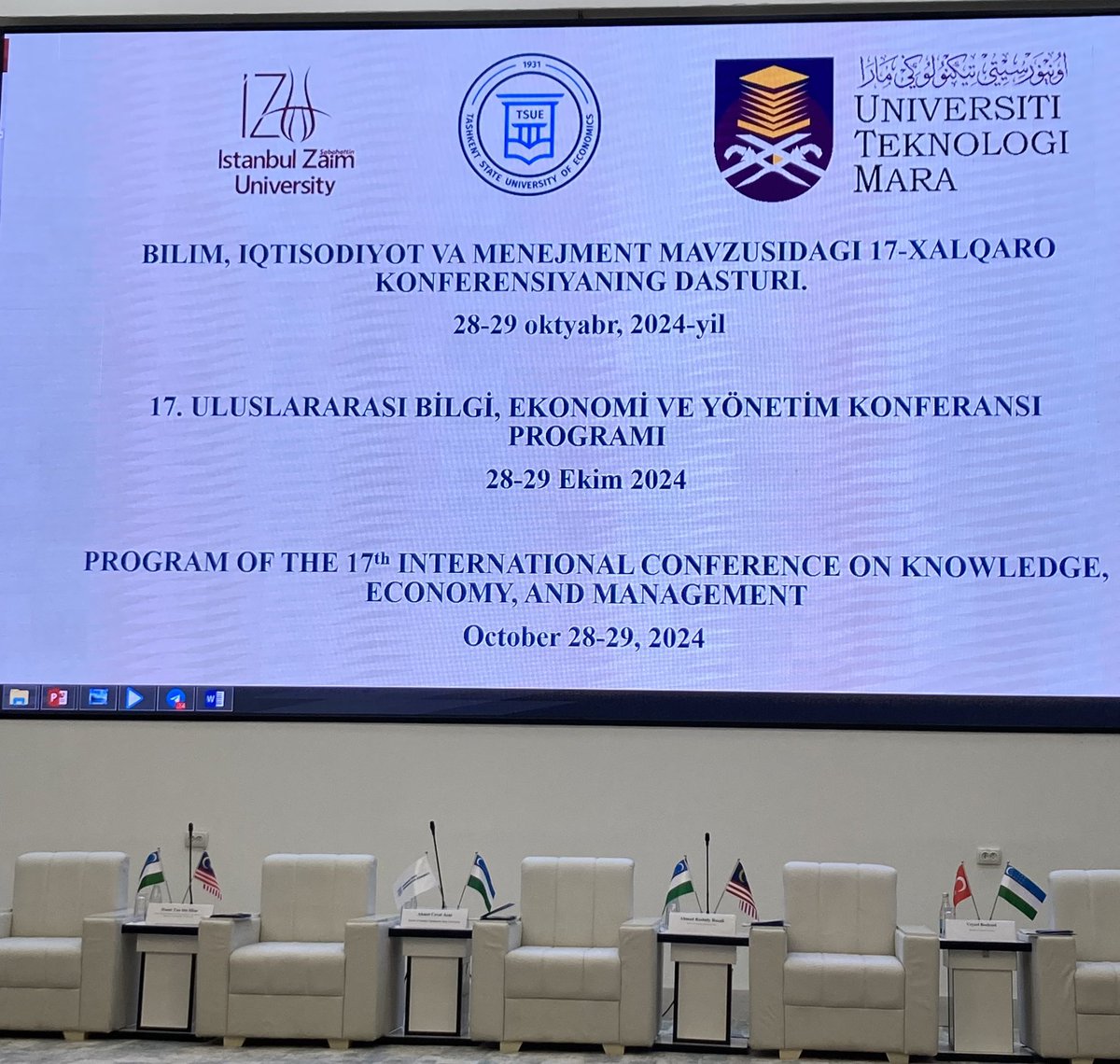 hyetim's tweet photo. We are at 17th International Conference on Knowledge, Economy and Management in 
Tashkent, Uzbekistan https://t.co/T11dMVctzj