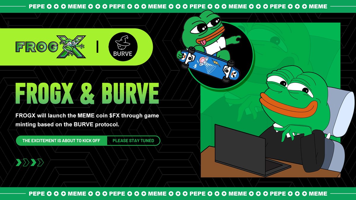 FROGXcrypto's tweet photo. ✨Be blessed with good news❗@BurveProtocol
🔥🔥#FROGX has entered into a strategic partnership with #BURVE, whereby #FROGX will be launching MEME coins $FX through in-game minting based on #BURVE... Stay tuned for more on this soon!💰💰 https://t.co/AhvvY6UNLQ