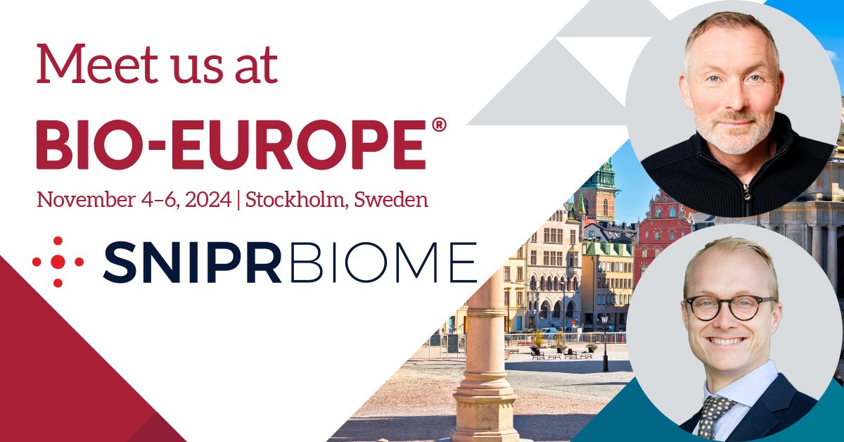 Eric van der Helm (@ericvdhelm) on Twitter photo Seven days to #BioEurope! Reach out if you are at #BioEurope and want to know more about <a href="/sniprbiome/">SNIPR BIOME</a> progress in AMR and Microbial Gene Therapy. Seven days to #BioEurope! Reach out if you are at #BioEurope and want to know more about <a href="/sniprbiome/">SNIPR BIOME</a> progress in AMR and Microbial Gene Therapy.