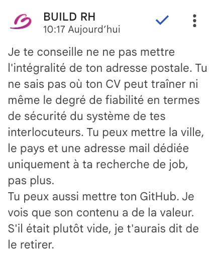 Quand je fais une revue de CV, c'est un conseil que je donne souvent !