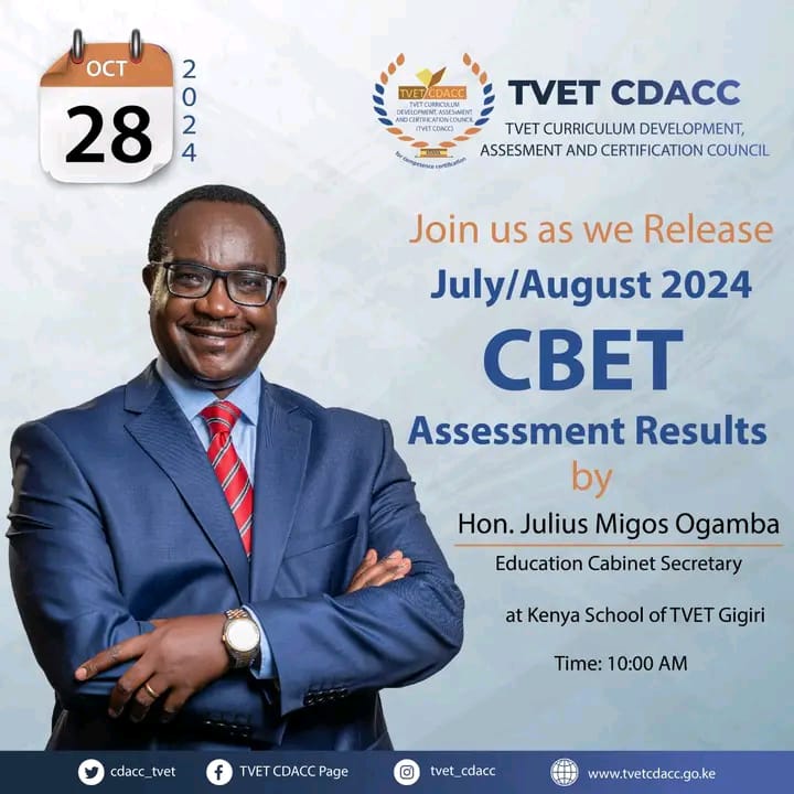 cdacc_tvet's tweet image. Join us live on NTV as we Release the July/August 2024 CBET Assessment Series Results. Congratulations to All the candidates Assessed 👏👏

youtube.com/watch?v=q9eck9…