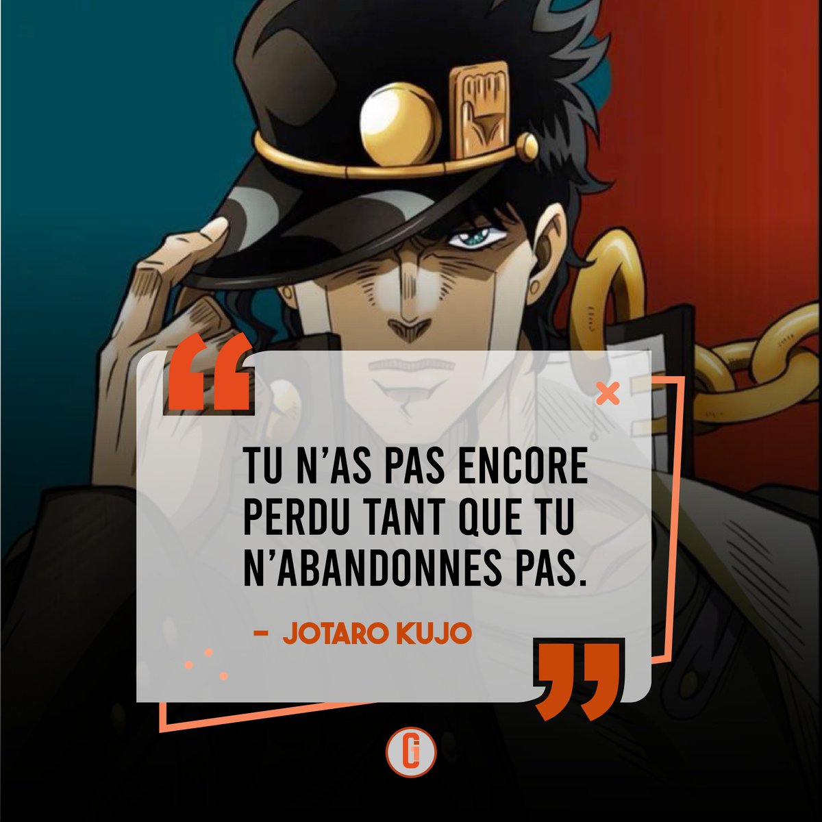 gamescenterbj's tweet photo. 💥 "Tu n’as pas encore perdu tant que tu n’abandonnes pas." - Jotaro Kujo 👊✨ https://t.co/gGtpjt4wj1