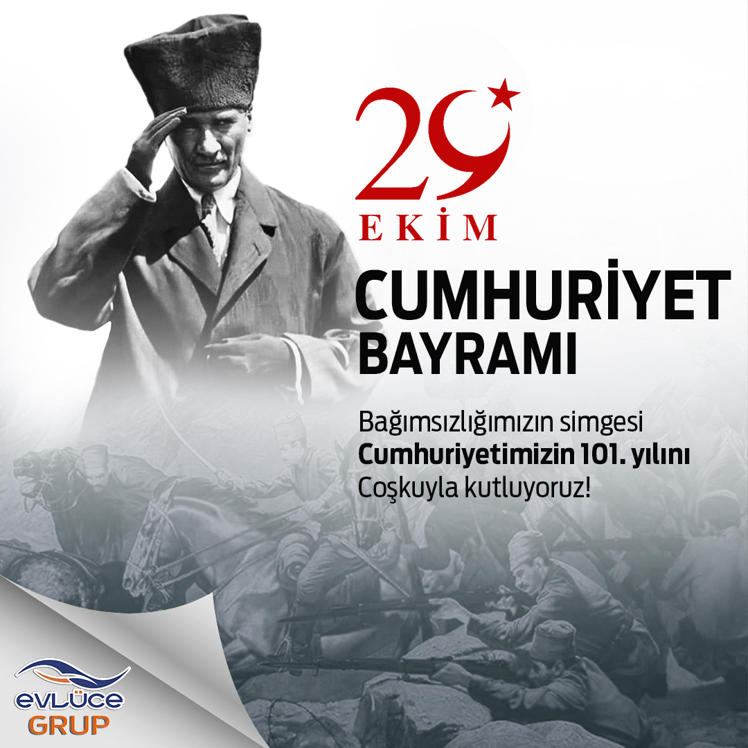 Gazi Mustafa Kemal Atatürk'ün önderliğinde yazılan Kurtuluş destanımızın gururunu ve heyecanını aynı ilk gün olduğu gibi, büyük bir coşku ve mutlulukla kutluyoruz.

29 EKİM CUMHURİYET BAYRAMIMIZ KUTLU OLSUN

#cumhuriyetbayramı #sonsuzadek #gazimustafakemalatatürk